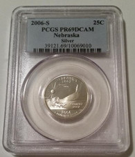 2006 S Silver Nebraska State Quarter Proof PR69 DCAM PCGS Blue Label