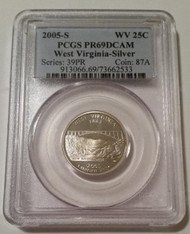 2005 S Silver West Virginia State Quarter Proof PR69 DCAM PCGS Blue Label