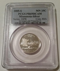 2005 S Silver Minnesota State Quarter Proof PR69 DCAM PCGS Blue Label