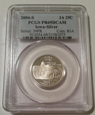 2004 S Silver Iowa State Quarter Proof PR69 DCAM PCGS Blue Label