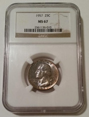 1957 Washington Quarter MS67 NGC Nice Toning