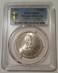 1968 Heraldic Art Silver Medal Benjamin Sillman MS67 PCGS