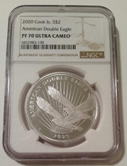 Cook Islands 2020 1/2 oz Silver $2 American Double Eagles Proof PF70 UC NGC