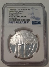 2020 Women's Suffrage Silver Medal U.S. Mint Proof PF70 UC NGC FR Low Mintage