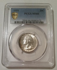 1951 Washington Quarter MS66 PCGS Toning