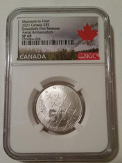 Canada 2021 Silver $5 Snowbirds SP69 NGC First Releases Maple Leaf Label