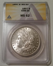 1897 Morgan Silver Dollar VAM-3A R5 MS62 ANACS