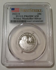 2022 S Silver Wilma Mankiller Quarter Proof PR69 DCAM PCGS First Strike