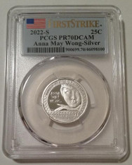 2022 S Silver Anna May Wong Quarter Proof PR70 DCAM PCGS First Strike