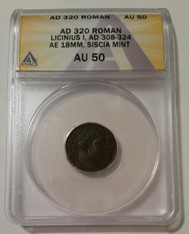 Roman Empire Licinius I AD 308-324 AE 18mm Siscia Mint AU50 ANACS