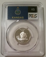 2005 S Silver Kansas State Quarter Proof PR70 DCAM PCGS Flag Label