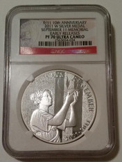 2011 W 9-11 Memorial 1 oz Silver National Medal Proof PF70 UC NGC Early Releases