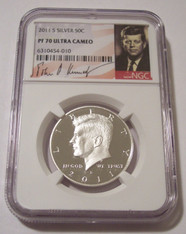 2011 S Silver Kennedy Half Dollar Proof PF70 UC NGC Portrait Label
