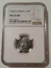 South Africa George VI 1938 1/4 Penny Farthing MS63 BN NGC