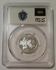 2000 S Silver Massachusetts State Quarter Proof PR69 DCAM PCGS Flag Label