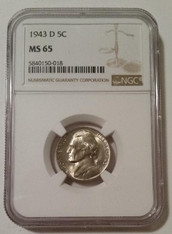 1943 D Jefferson Silver Nickel MS65 NGC