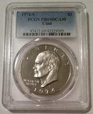 1974 S Clad Eisenhower Dollar Proof PR69 DCAM PCGS