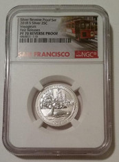 2018 S Silver Voyageurs NP Quarter Reverse Proof PF70 NGC FR Trolley Label