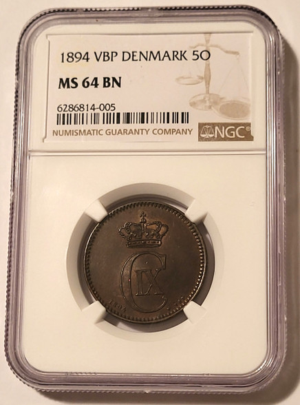 Denmark-1894-5-ore-ms64-bn-ngc-aa