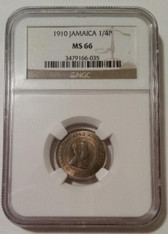 Jamaica Edward VIII 1910 1/4 Penny Farthing MS66 NGC