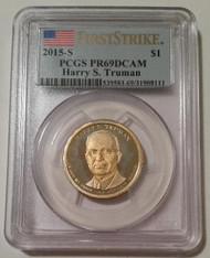 2015 S Harry S Truman Presidential Dollar Proof PR69 DCAM PCGS First Strike (Toning)