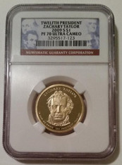 2009 S Zachary Taylor Presidential Dollar Proof PF70 UC NGC