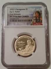 2022 S Native American Ely S Parker Dollar Proof PF70 UC NGC FR Sacagawea Label