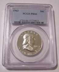 1963 Franklin Half Dollar Proof PR66 PCGS Toning