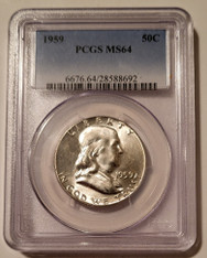 1959 Franklin Half Dollar MS64 PCGS Light Toning