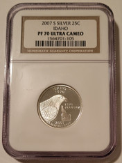 2007 S Silver Idaho State Quarter Proof PF70 UC NGC