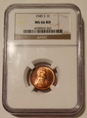1945 S Lincoln Wheat Cent MS66 RED NGC
