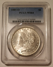 1885 O Morgan Silver Dollar VAM-11 MS64 PCGS Stickered Reverse
