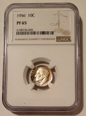 1956 Roosevelt Dime Proof PF65 NGC Toning