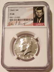 1968 S Kennedy Half Dollar Proof PF68 NGC Portrait Label