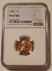 1956 Lincoln Wheat Cent Proof PF67 RED NGC