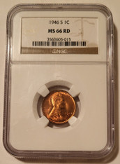 1946 S Lincoln Wheat Cent MS66 RED NGC