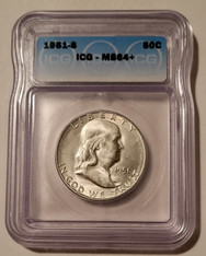1951 S Franklin Half Dollar Unc MS64+ ICG