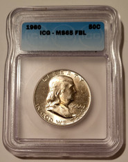 1960 Franklin Half Dollar MS65 FBL ICG