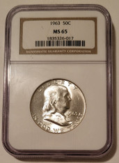 1963 Franklin Half Dollar MS65 NGC