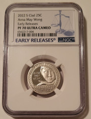 2022 S Clad Anna May Wong Quarter Proof PF70 UC NGC Early Releases