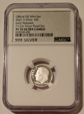2021 S Silver Roosevelt Dime Proof PF70 UC NGC Early Releases