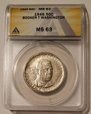1946 Booker T Washington Commemorative Silver Half Dollar MS63 ANACS