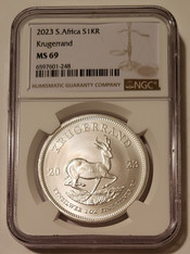 South Africa 2023 1 oz Silver Krugerrand MS69 NGC