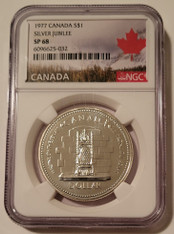 Canada Elizabeth II 1977 Dollar Silver Jubilee SP68 NGC Maple Leaf Label
