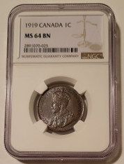 Canada George V 1919 Large Cent MS64 BN NGC