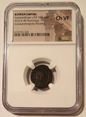 Roman Empire Constantinian c AD 330-340 AE3/4 BI Nummus Ch VF NGC