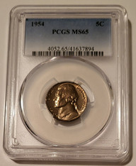 1954 Jefferson Nickel MS65 PCGS Toning