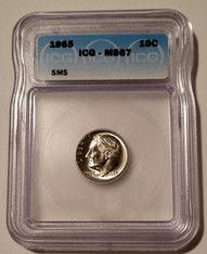 1965 Roosevelt Dime SMS MS67 ICG