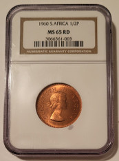 South Africa 1960 1/2 Penny MS65 RED NGC