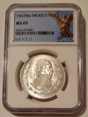 Mexico 1967 Mo Silver Peso MS65 NGC